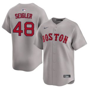 #48 Anthony Seigler Red Sox Mens Baseball Game Jersey - Gray