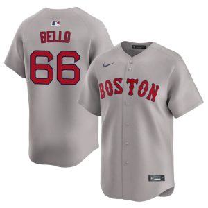 #66 Brayan Bello Red Sox Mens Baseball 2026-27 Jerseys - Gray