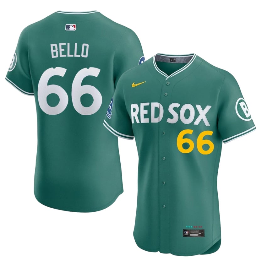 #66 Brayan Bello BOS Men's Baseball 2026-27 Jersey - Green