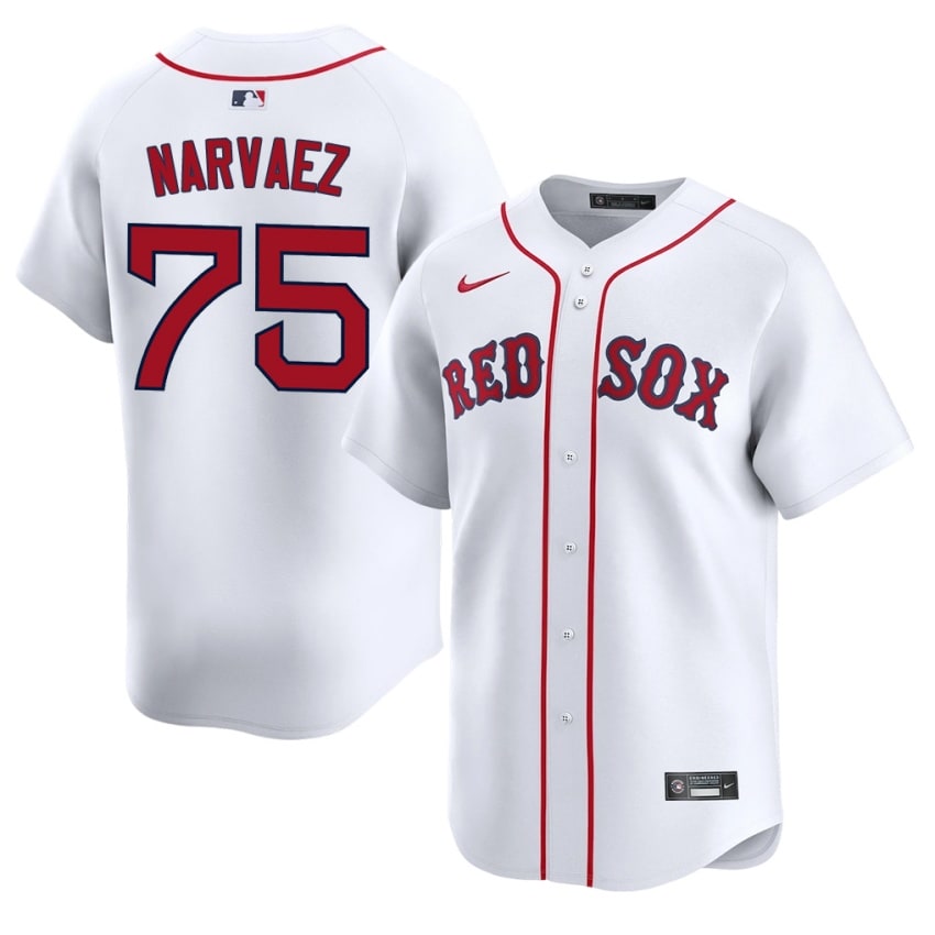 #75 Carlos Narvaez BOS Men's Baseball 2026-27 Jersey - White