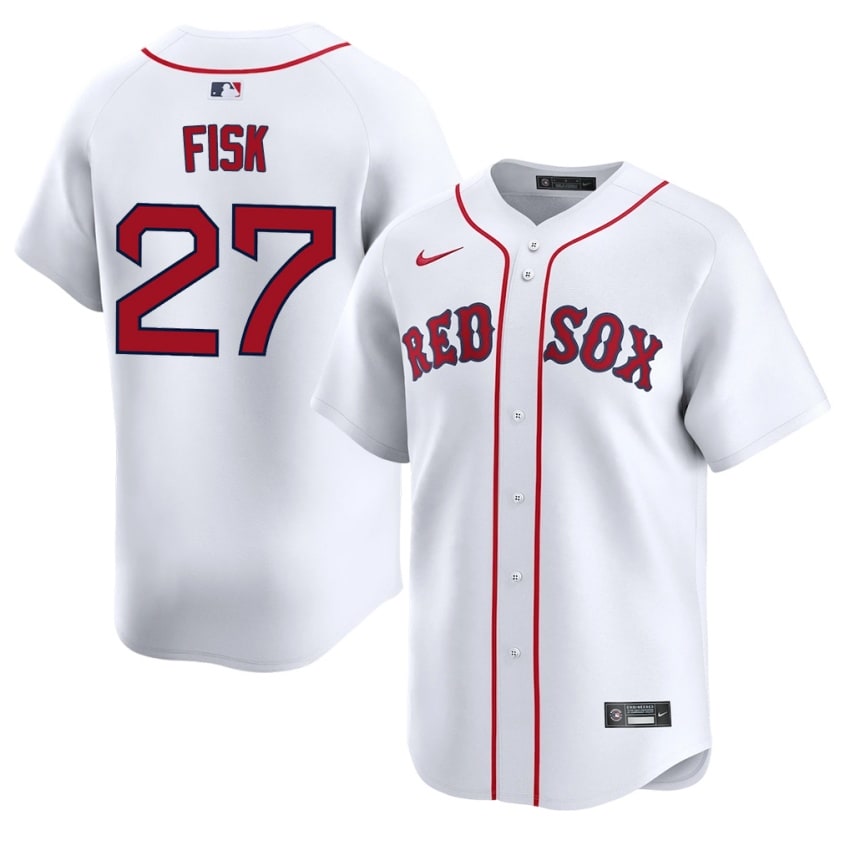 #27 Carlton Fisk The Sox Men Baseball Popular Jerseys - White