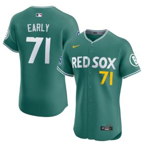 #71 Connelly Early Red Sox Men Baseball MLB Jersey - Green