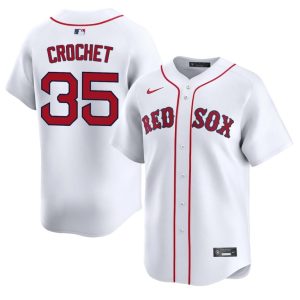 #35 Garrett Crochet The Sawx Men Baseball Stitched Jerseys - White