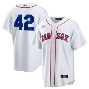 #42 Jackie Robinson Day BOS Red Sox Mens Baseball Player Jersey - White