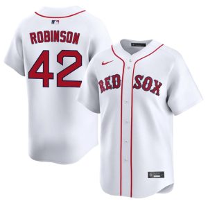 #42 Jackie Robinson BOS Men Baseball Limited Jersey - White