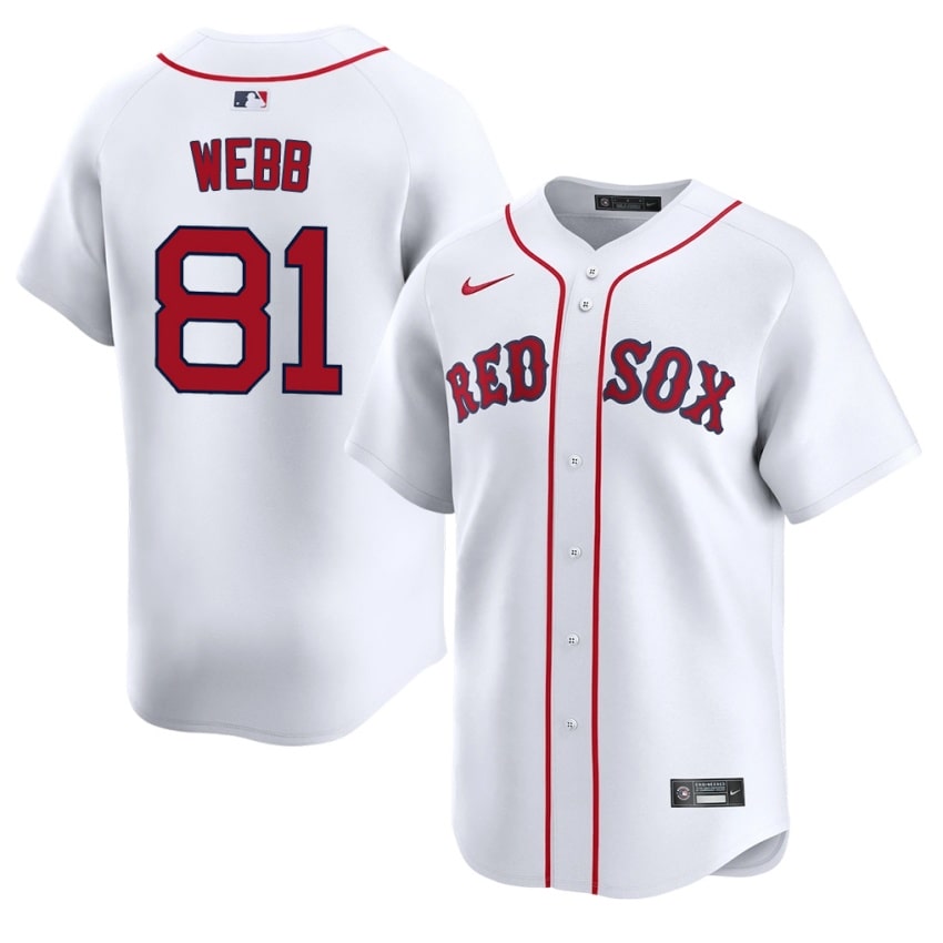 #81 Jacob Webb Boston Red Sox Men Baseball Limited Jersey - White