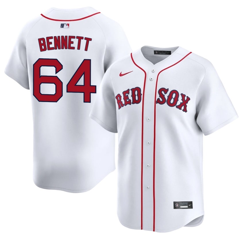 #64 Jake Bennett BoSox Men Baseball Stitched Jersey - White
