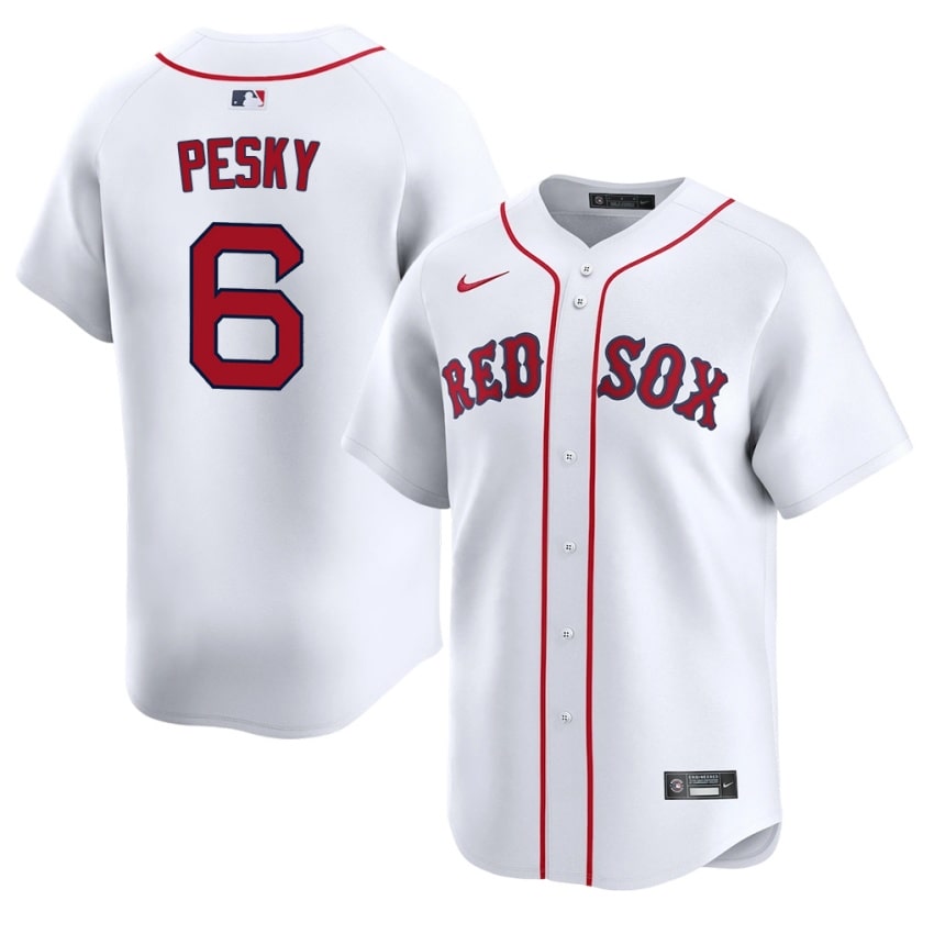 #6 Johnny Pesky BoSox Men's Baseball Limited Jersey - White