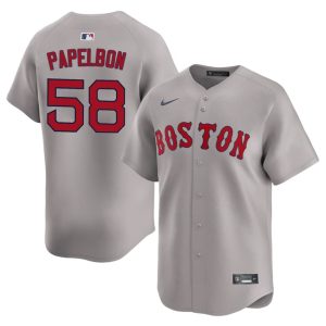 #58 Jonathan Papelbon The Sawx Men Baseball Official Jersey - Gray