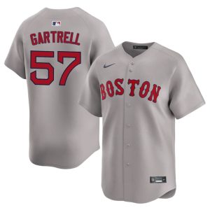 #57 Joseph Gartrell Red Sox Men Baseball Stitched Jersey - Gray