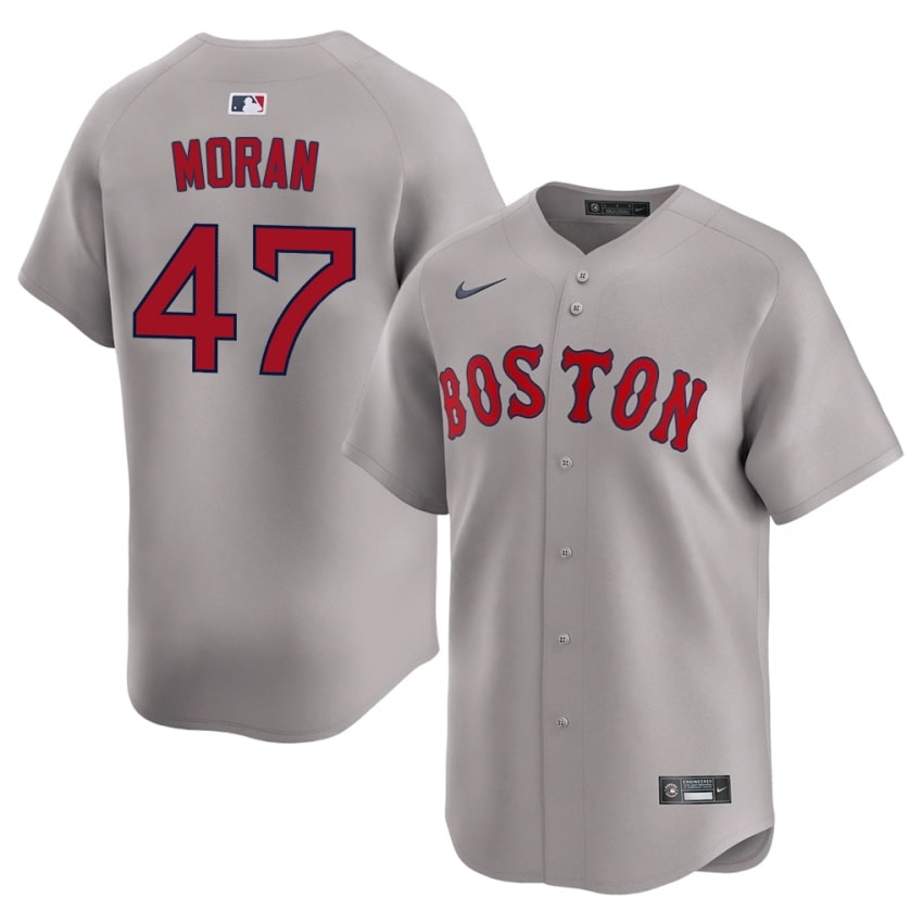 #47 Jovani Moran Boston Mens Baseball Replica Jersey - Gray