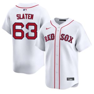 #63 Justin Slaten BoSox Men's Baseball 2026-27 Jersey - White