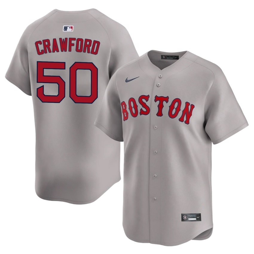 #50 Kutter Crawford The Crimson Mens Baseball MLB Jerseys - Gray
