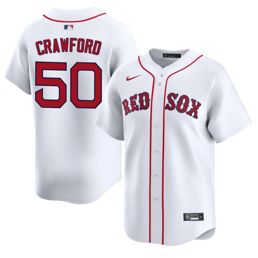 #50 Kutter Crawford Carmine Hose Men Baseball Official Jerseys - White