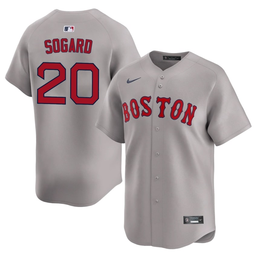 #20 Nick Sogard Boston Mens Baseball Stitched Jerseys - Gray