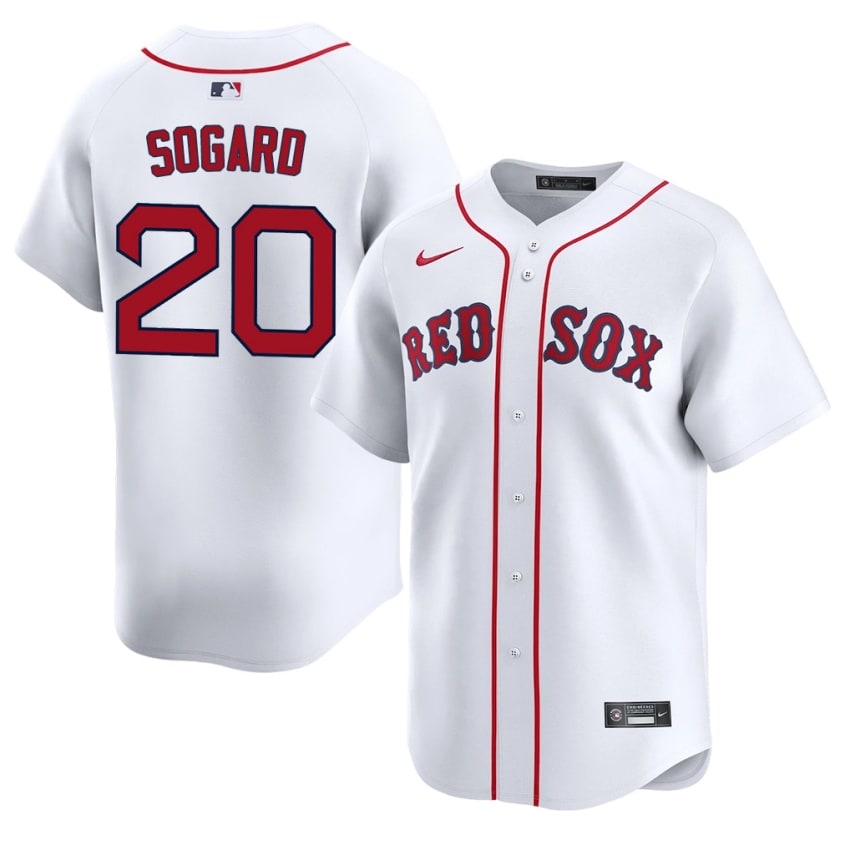 #20 Nick Sogard The Sox Men Baseball Stitched Jerseys - White