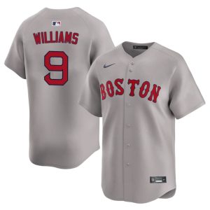 #9 Ted Williams Red Sox Mens Baseball Popular Jersey - Gray