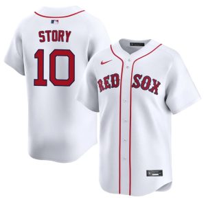 #10 Trevor Story BOS Red Sox Mens Baseball Player Jersey - White