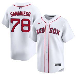 #78 Tyler Samaniego Red Sox Nation Mens Baseball Embroidery Jersey - White