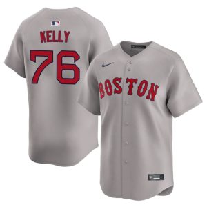 #76 Zack Kelly Red Sox Nation Men's Baseball Replica Jersey - Gray