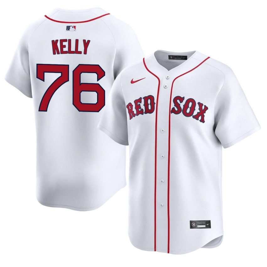 #76 Zack Kelly Red Sox Men Baseball 2026 Jersey - White