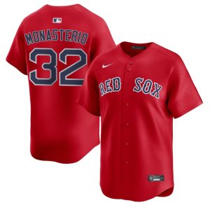 #32 Andruw Monasterio Red Sox Men Baseball Limited Jersey - Red
