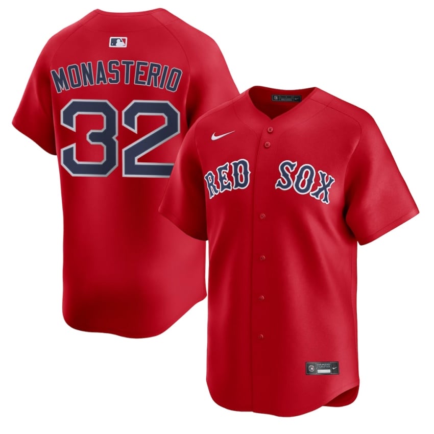 #32 Andruw Monasterio Red Sox Men Baseball Limited Jersey - Red