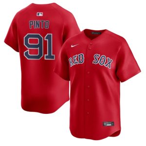 #91 Avinson Pinto Olde Towne Team Men Baseball Official Jersey - Red