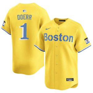 #1 Bobby Doerr The Sawx Mens Baseball Player Jersey - Gold