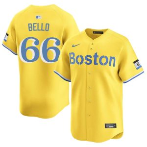 #66 Brayan Bello Boston Mens Baseball Limited Jerseys - Gold