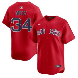#34 David Ortiz BRS Men Baseball MLB Jersey - Red