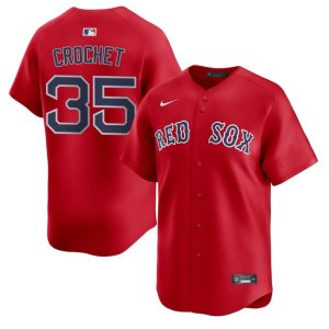 #35 Garrett Crochet The Crimson Men's Baseball New Jersey - Red