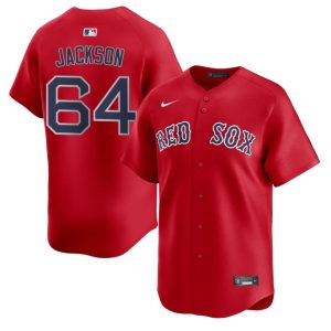 #64 Isaiah Jackson Carmine Hose Men Baseball Authentic Jerseys - Red