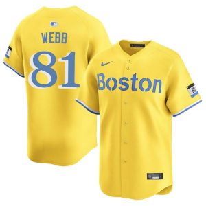 #81 Jacob Webb Red Sox Men's Baseball 2026 Jerseys - Gold
