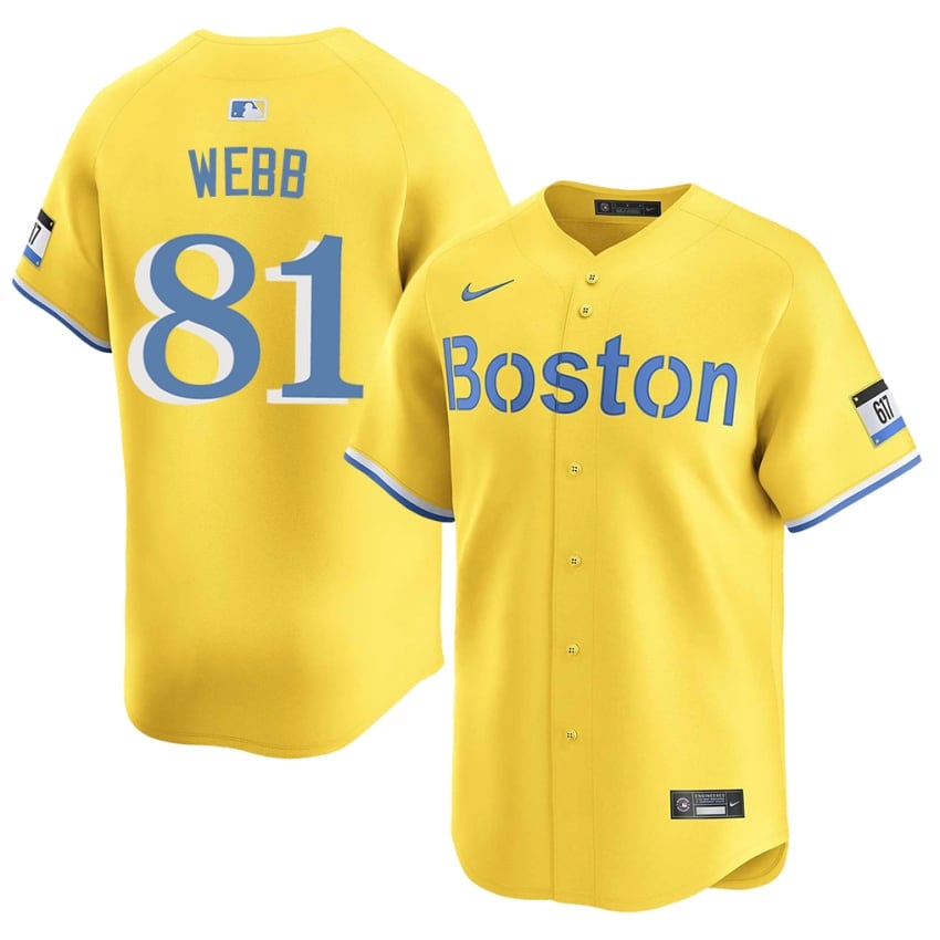 #81 Jacob Webb Red Sox Men's Baseball 2026 Jerseys - Gold