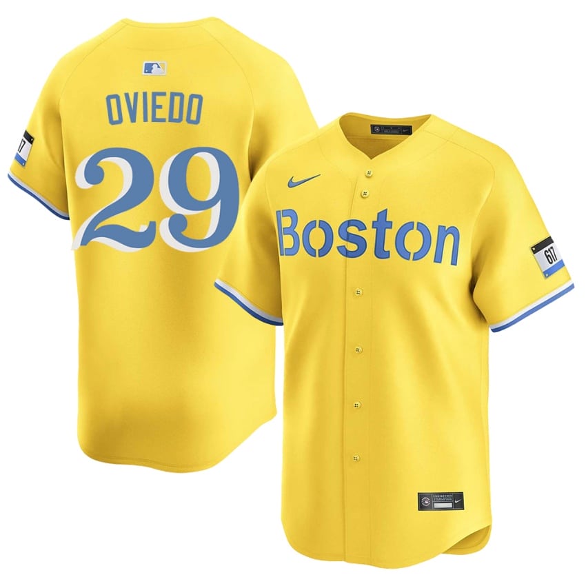#29 Johan Oviedo Carmine Hose Men's Baseball Embroidery Jersey - Gold