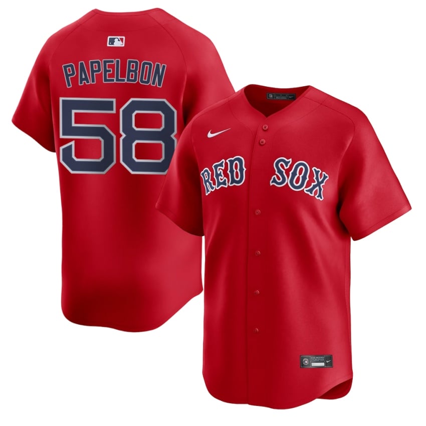 #58 Jonathan Papelbon Olde Towne Team Men's Baseball Game Jersey - Red