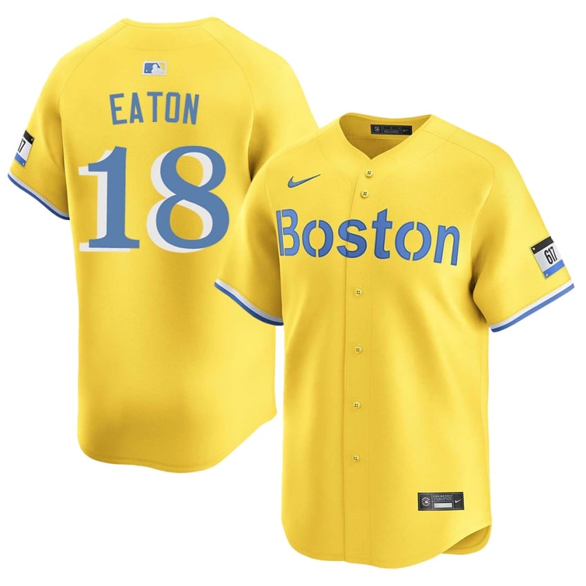 #18 Nate Eaton BoSox Men's Baseball 2026 Jersey - Gold