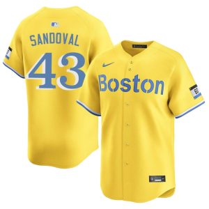 #43 Patrick Sandoval Boston Red Sox Men Baseball Limited Jerseys - Gold