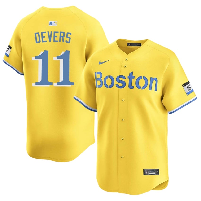 #11 Rafael Devers Boston Mens Baseball Player Jerseys - Gold