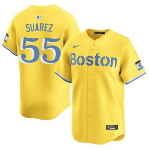 #55 Ranger Suarez The Crimson Men's Baseball Popular Jersey - Gold
