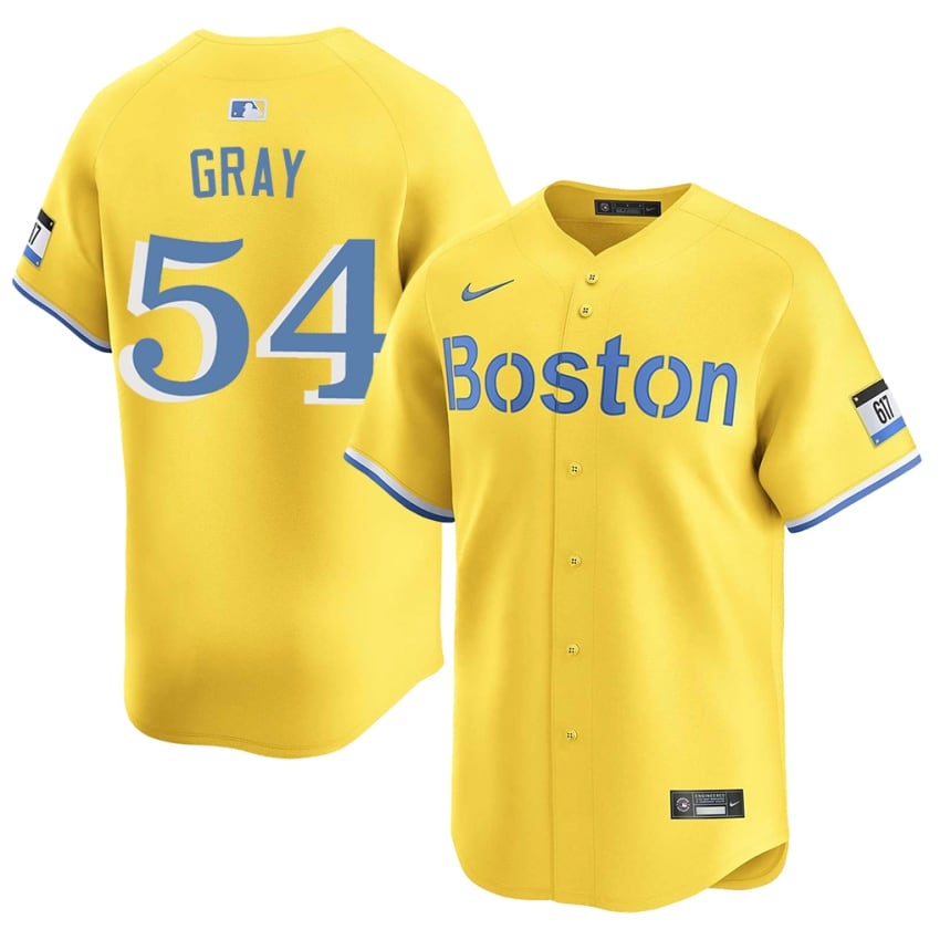 #54 Sonny Gray BoSox Men Baseball MLB Jersey - Gold