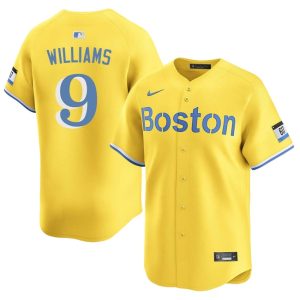 #9 Ted Williams Carmine Hose Men Baseball 2026 Jerseys - Gold