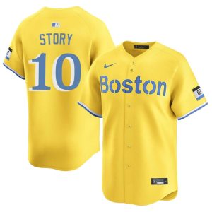 #10 Trevor Story Boston Red Sox Mens Baseball Stitched Jersey - Gold