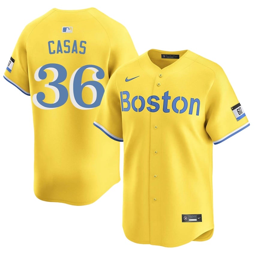 #36 Triston Casas Red Sox Nation Men's Baseball Authentic Jersey - Gold