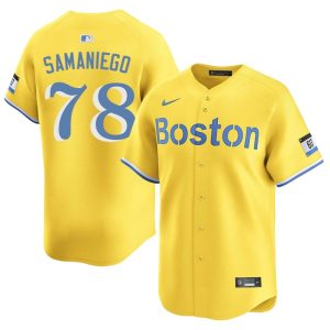 #78 Tyler Samaniego The Sox Men's Baseball Official Jersey - Gold