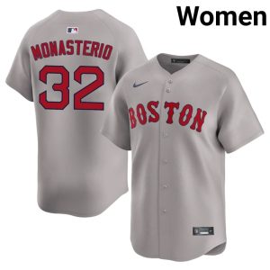 #32 Andruw Monasterio Red Sox Womens Baseball Replica Jersey - Gray