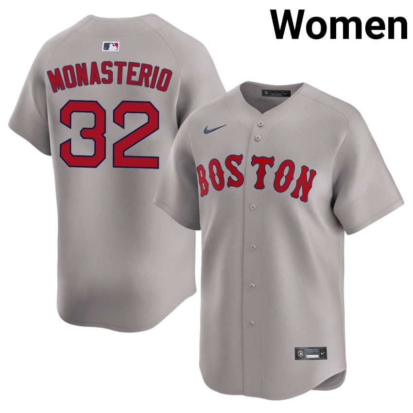 #32 Andruw Monasterio Red Sox Womens Baseball Replica Jersey - Gray