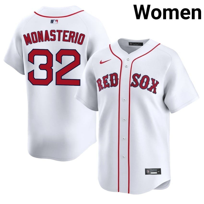 #32 Andruw Monasterio BOS Women Baseball MLB Jerseys - White