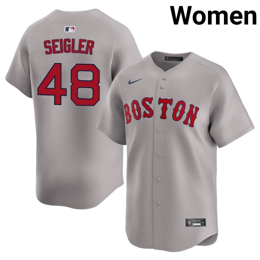 #48 Anthony Seigler Red Sox Women Baseball Limited Jerseys - Gray